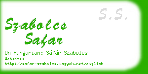 szabolcs safar business card