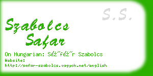 szabolcs safar business card